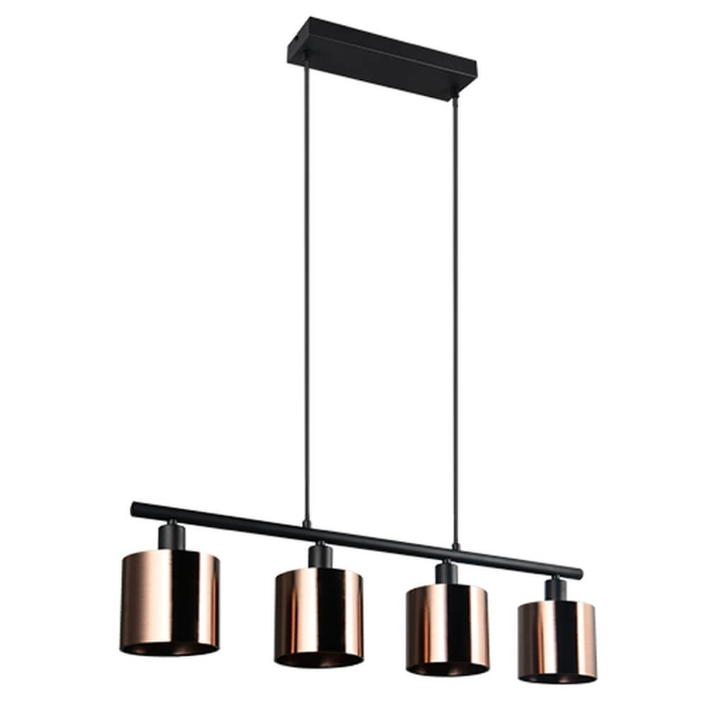 4-light pendant lamp Jason black with copper bronze Trio 4017807641172