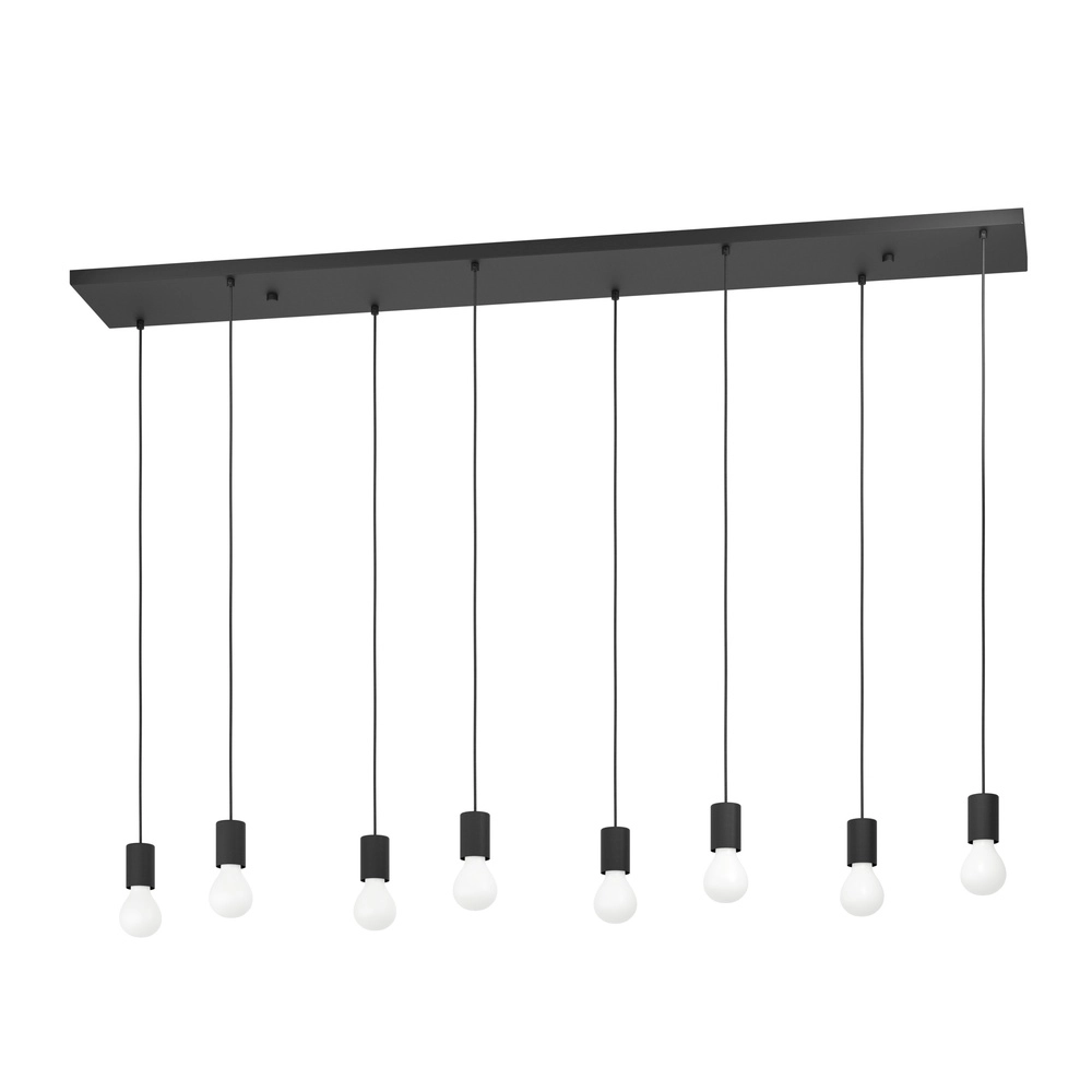 8-light pendant Nogalte Black