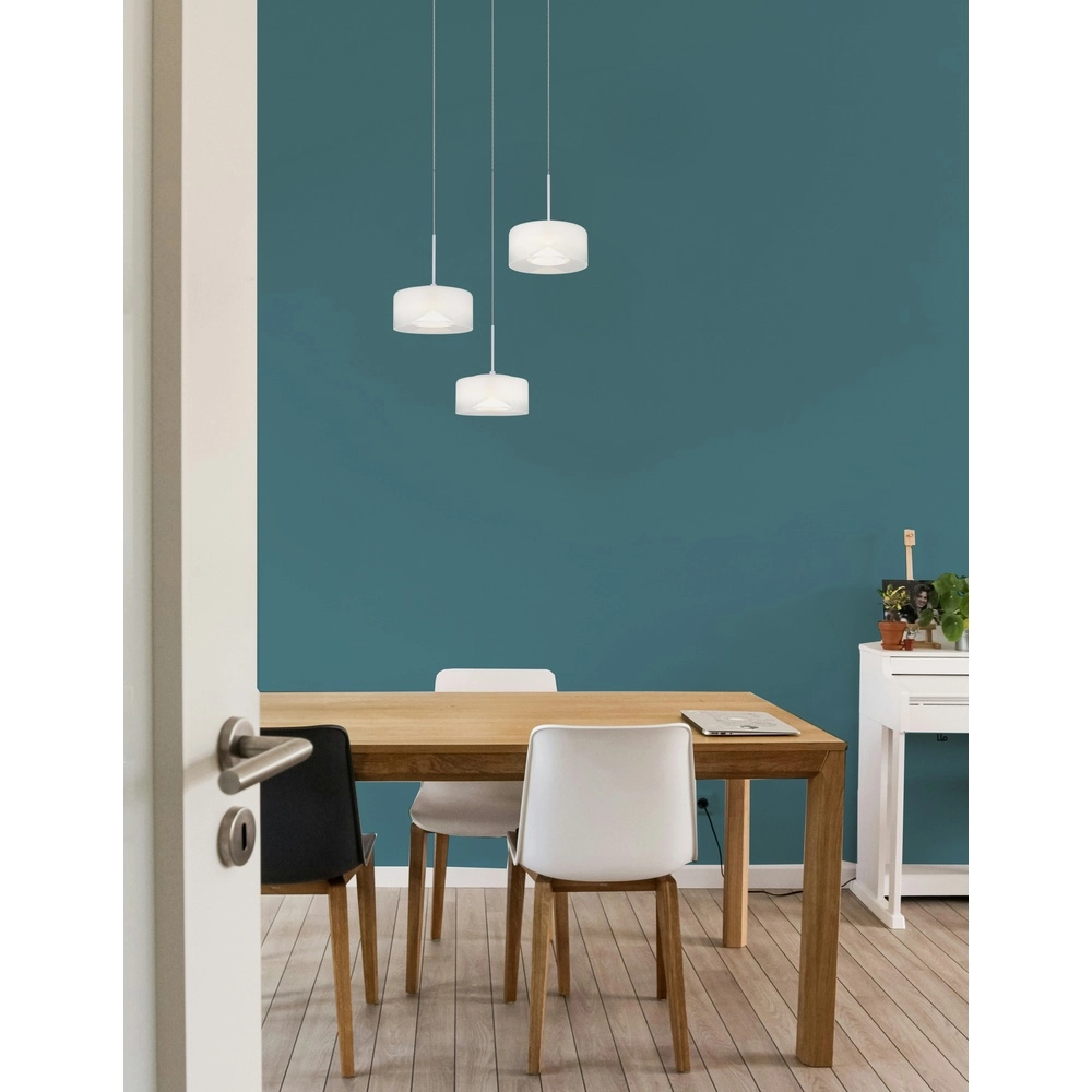 Design pendant lamp Belinda 3-light white Globo 9007371533312