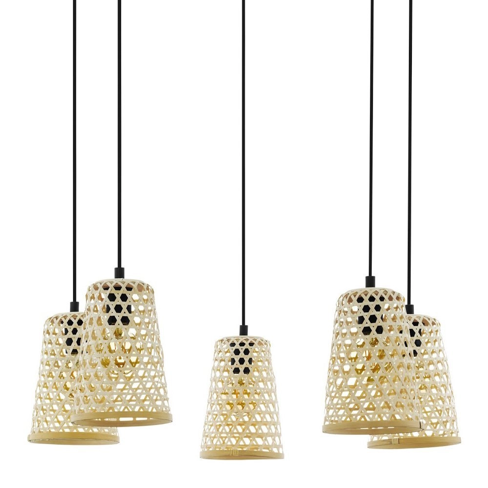 Wooden hanging lamp Claverdon spider Eglo 9002759432553