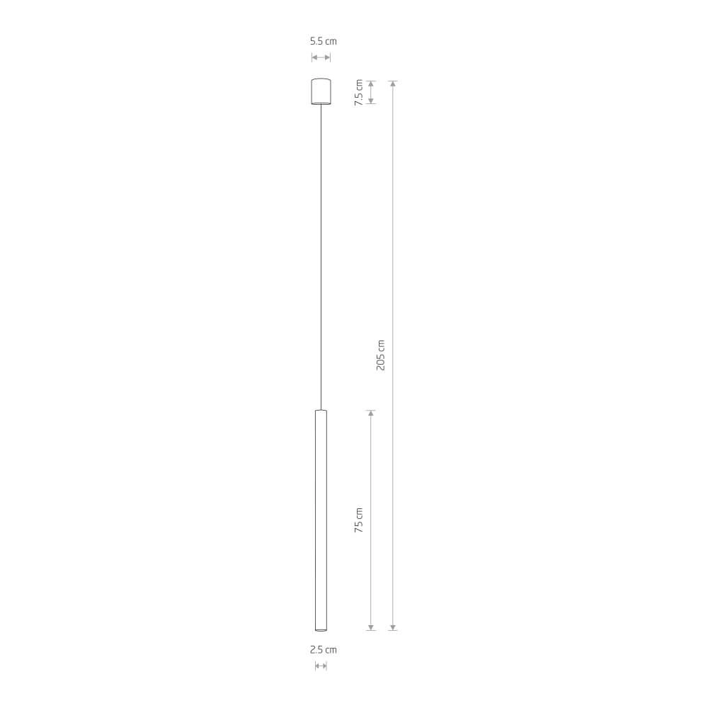 Narrow pendant lamp Laser 750 Red brass Lyora 5903139104487