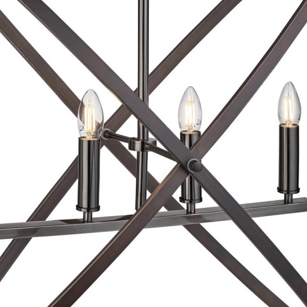 Black Classic Pendant Lamp Hoopla 4-light Searchlight 5053423135496
