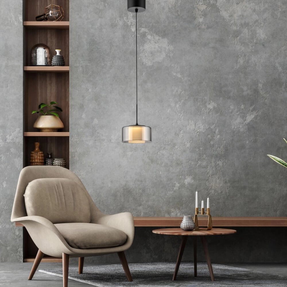 Black pendant lamp Rika modern Paul Neuhaus 4012248383063