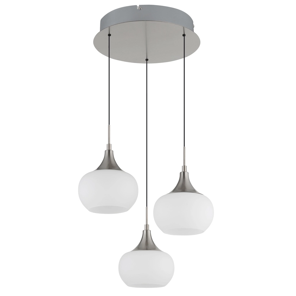 Design pendant lamp Lui 3-light nickel Globo 9007371589593