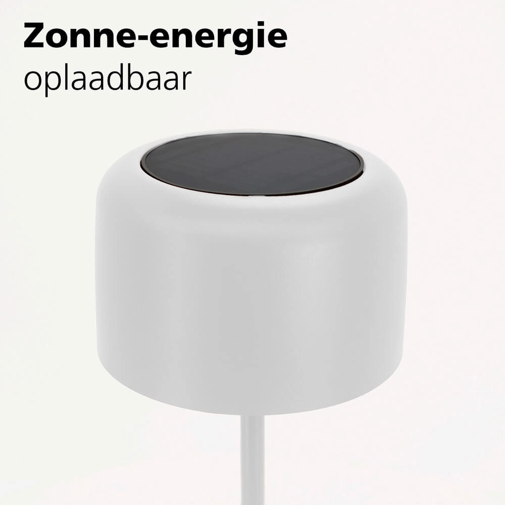 Sleek patio lamp Roccanova Solar White with USB Eglo 9008606355082