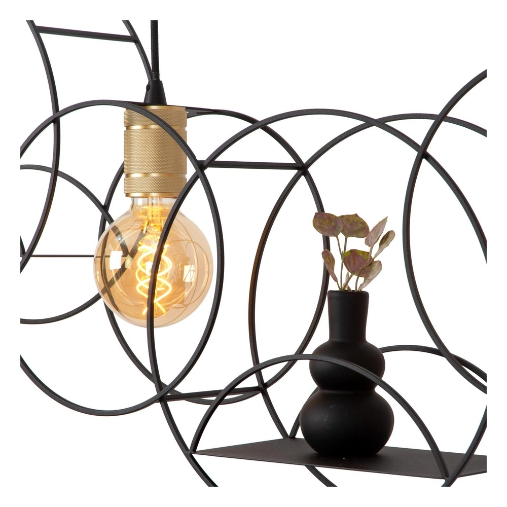 Unique pendant lamp Circle 3-light black Lucide 5411212211910