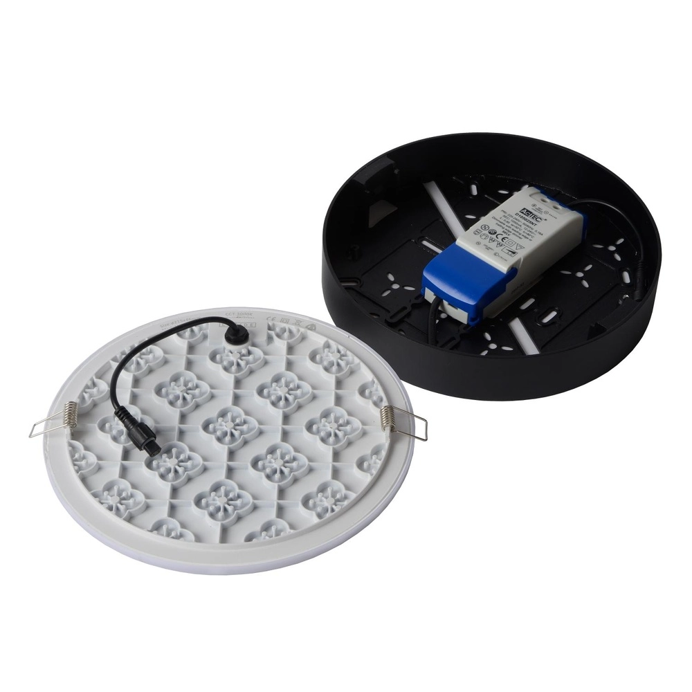 Ceiling light Ceres-Led IP44 black Ø 21,5cm Lucide 5411212281128