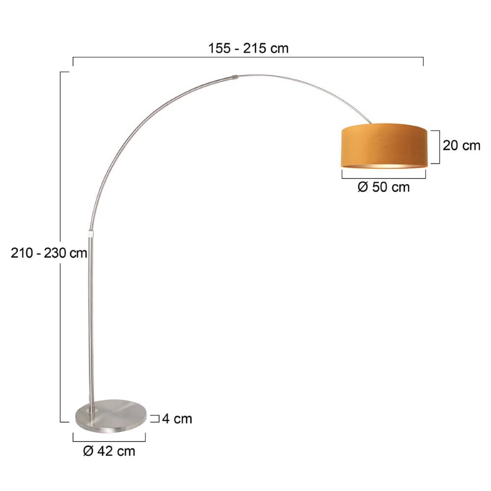 Arc lamp Sparkled with gold velvet Steinhauer 8712746145960