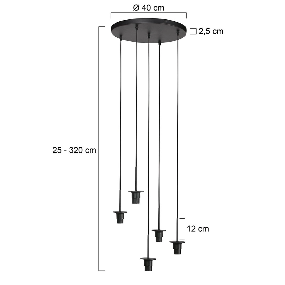 Pendant lamp HaloSwap 5-light amber glass Steinhauer 8712746181180