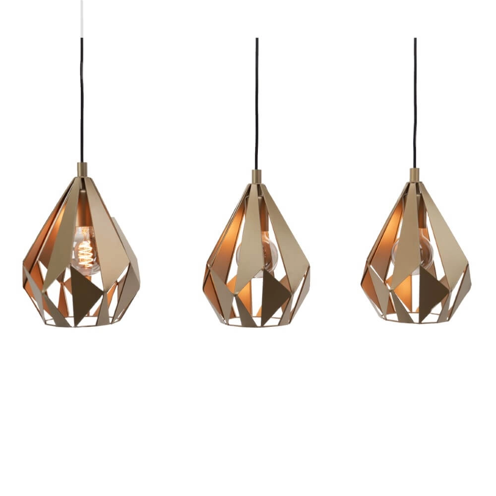 Golden Carlton 3-light pendant lamp Eglo 9002759439095