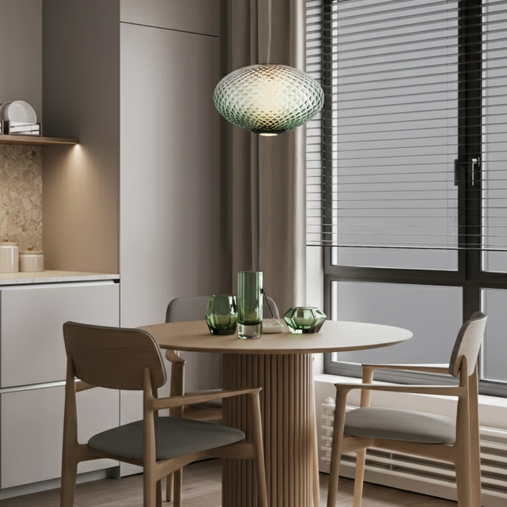 Pendant lamp Aora oval green glass