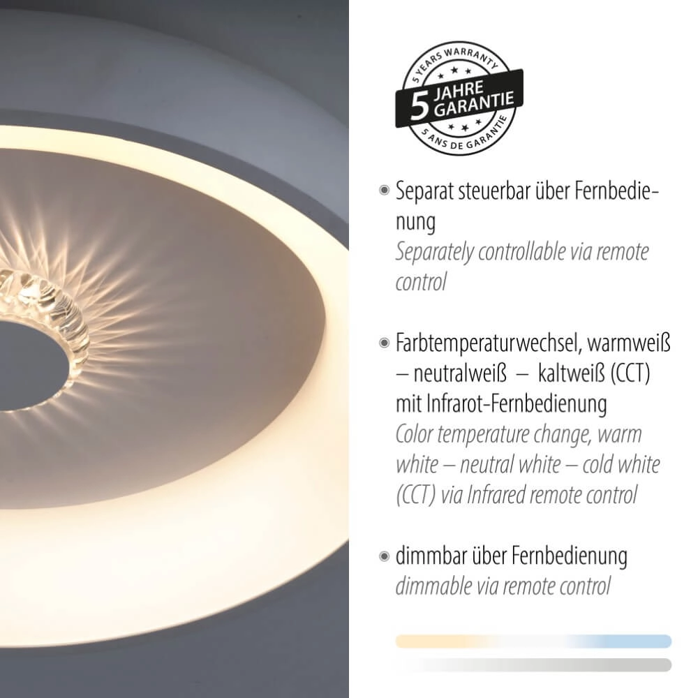 Round ceiling lamp Vertigo white Ø 46,5cm Just Light 4043689994709