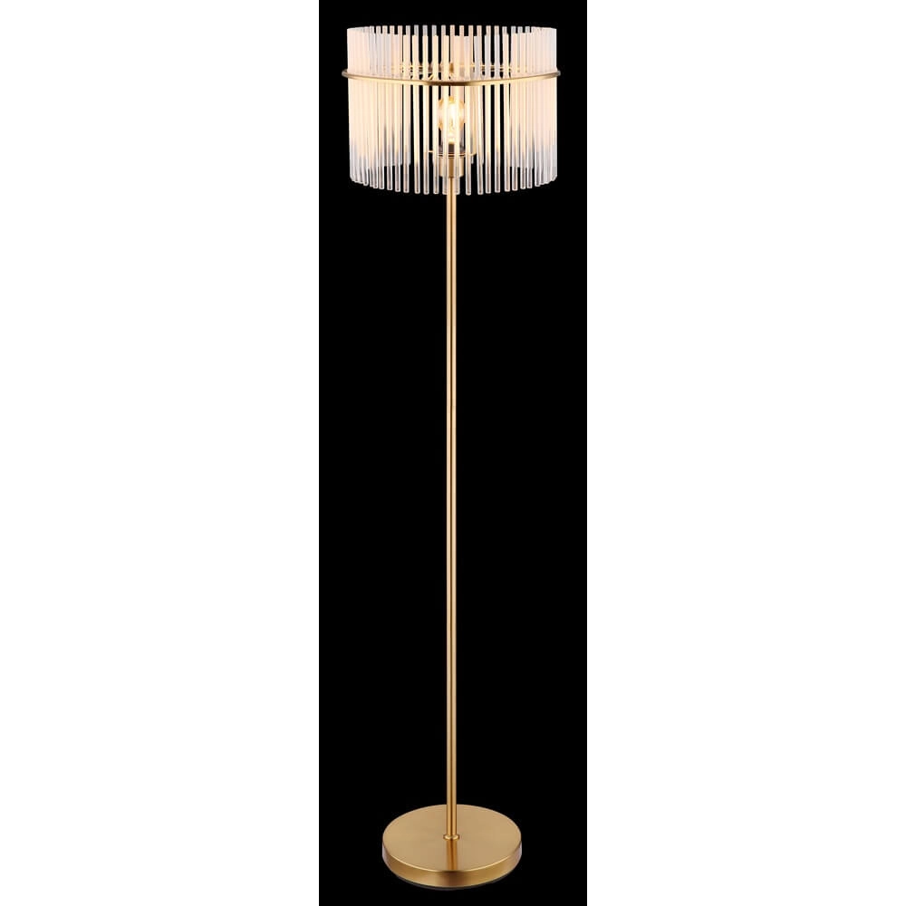 Golden floor lamp Gorley with glass Ø 38cm Globo 9007371446810