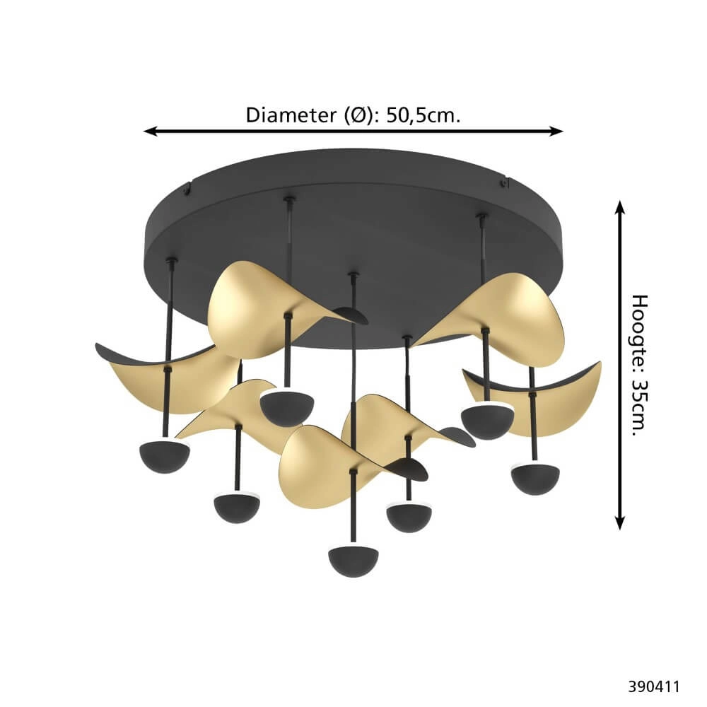 Designer ceiling lamp Dracera black with gold Stars of Light 9008606307098