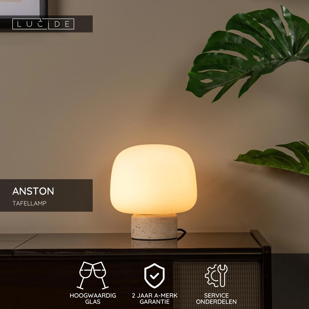 Japandi table lamp Anston Opal Lucide 5411212051615
