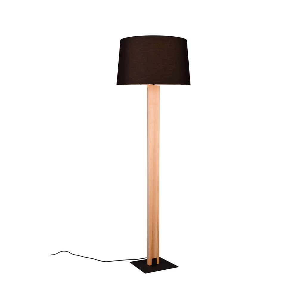 Floor lamp Rahul Design black with wood Trio 4017807600476