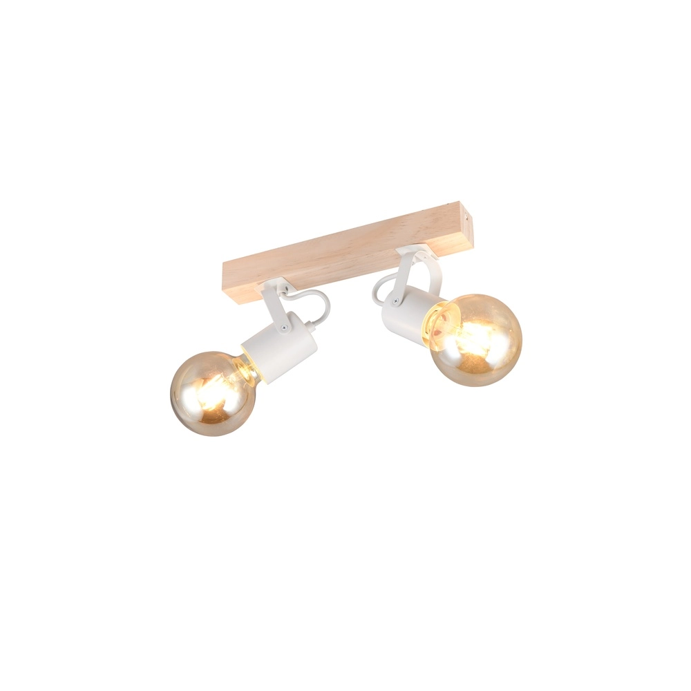 Double ceiling light Lynar white with wood Trio 4017807670745