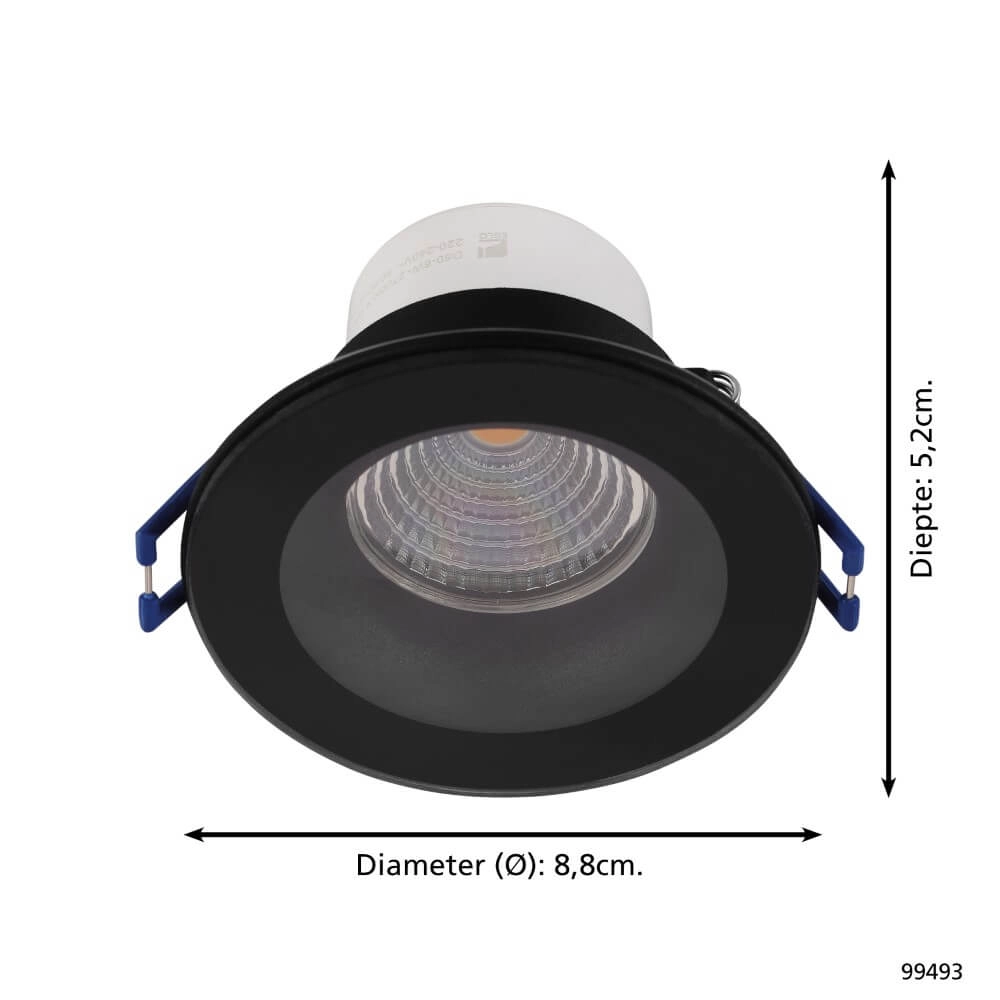 Bathroom recessed spotlight Salabate black Eglo 9002759994938