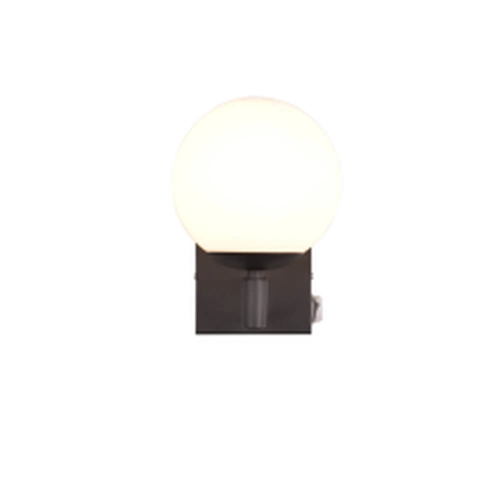 Wall lamp Kula Black fixture with white glass Trio 4017807585285