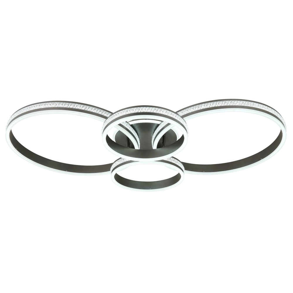 Design ceiling lamp Grouni 4 rings titanium matt Globo 9007371533879