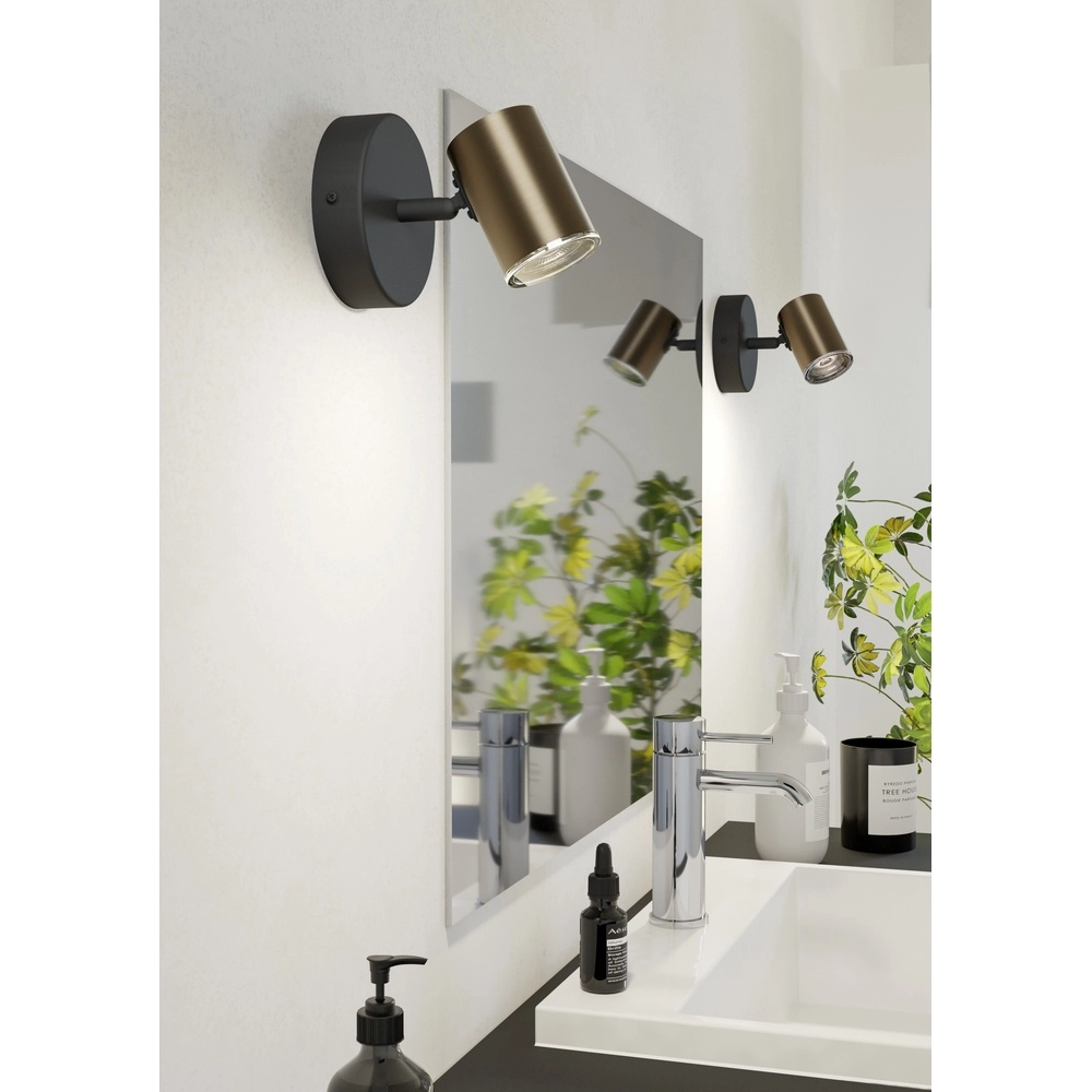 Bathroom spotlights Consuma 1 GU10 - black with bronze Eglo 9008606365074
