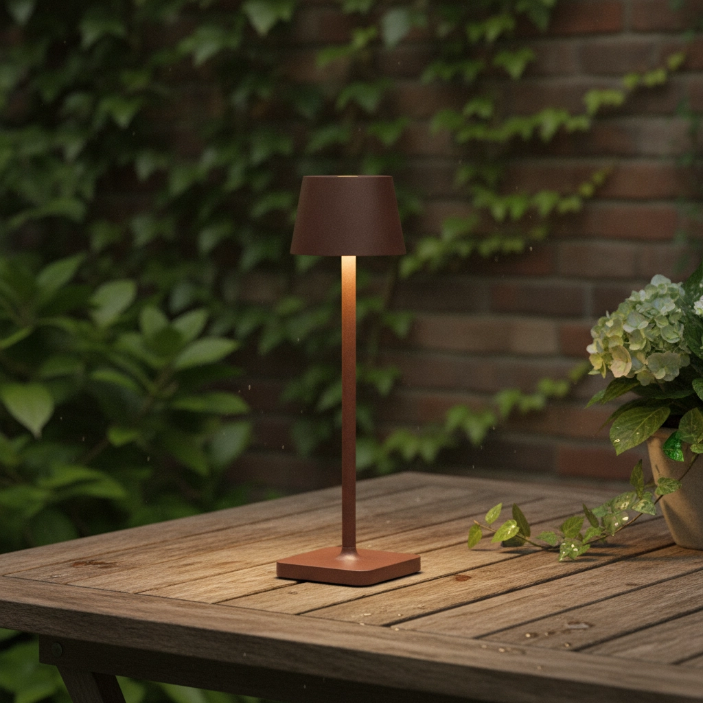Rechargeable table lamp Deck Rusty brown