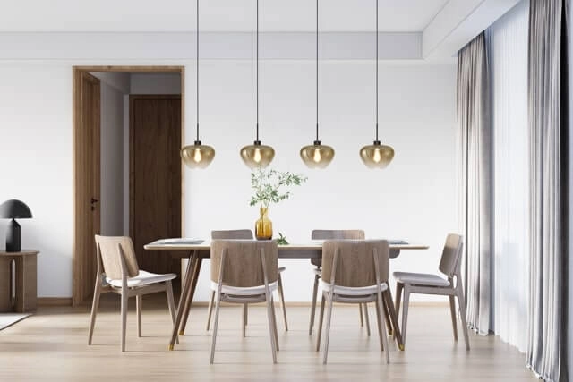4-light pendant lamp Genua black with gold glass Ø 29cm Masterlight 8718121357027