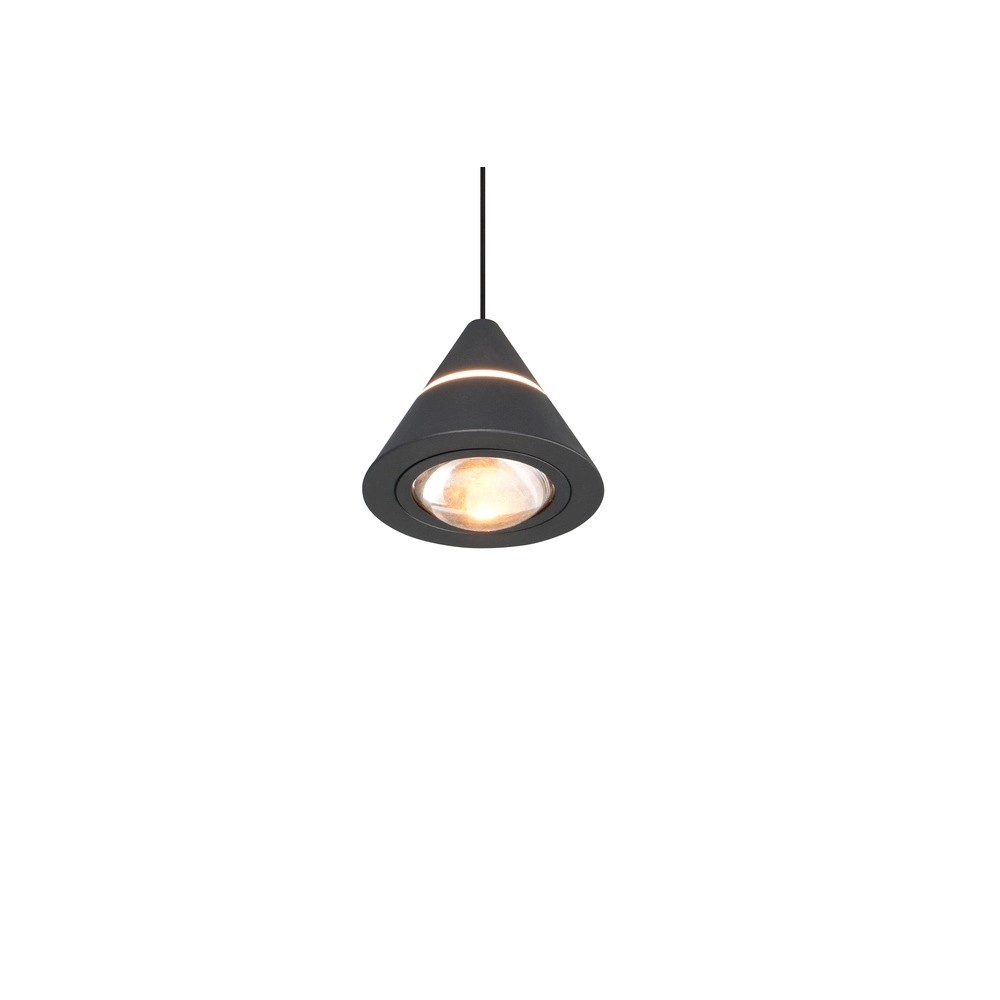 Design pendant lamp Romeo Single Black Trio 4017807667721