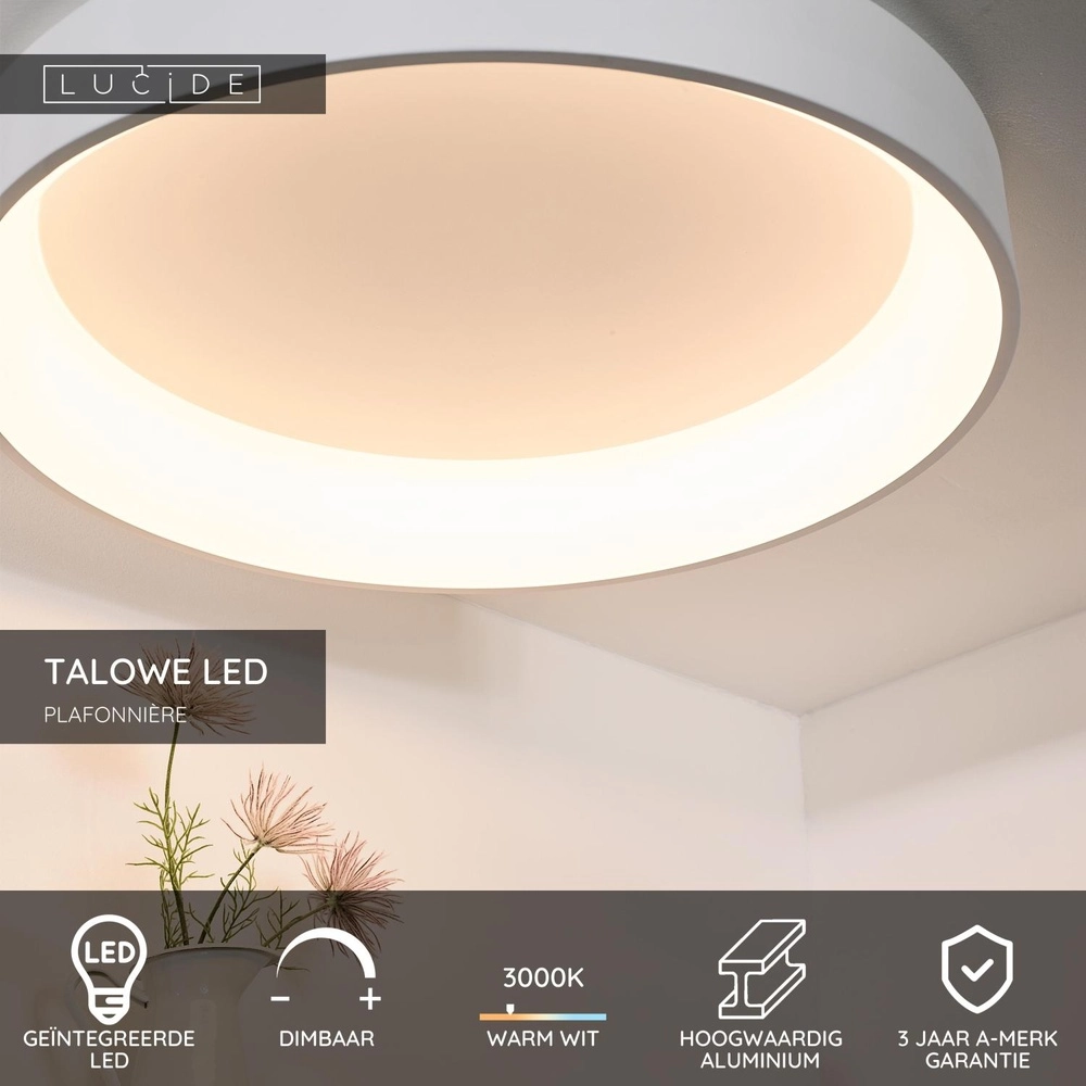 Ceiling light Talowe Led Ø 80cm white Lucide 5411212460677