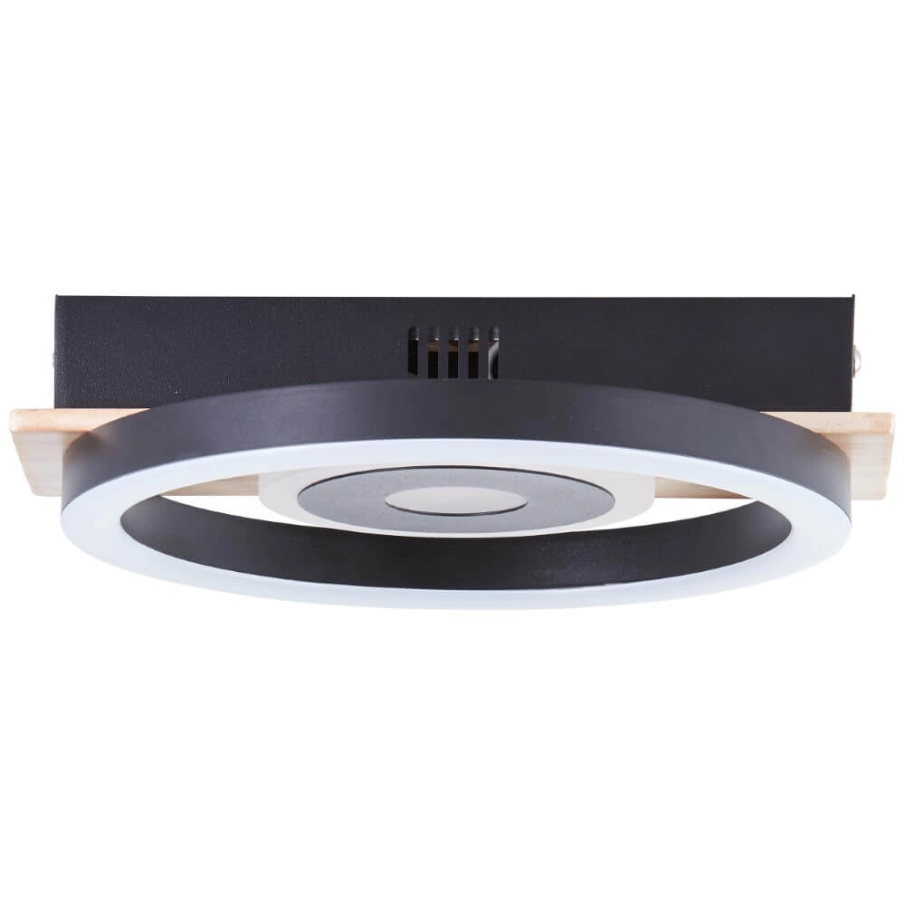 Ceiling lamp Maureen Ø 20cm black with wood Brilliant 4004353420054