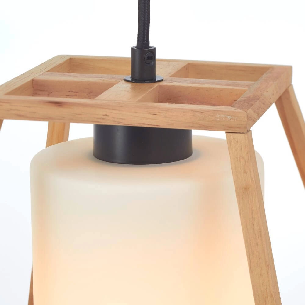 Wooden pendant lamp Giseh Piramid 23 x 23cm Brilliant 4004353428470