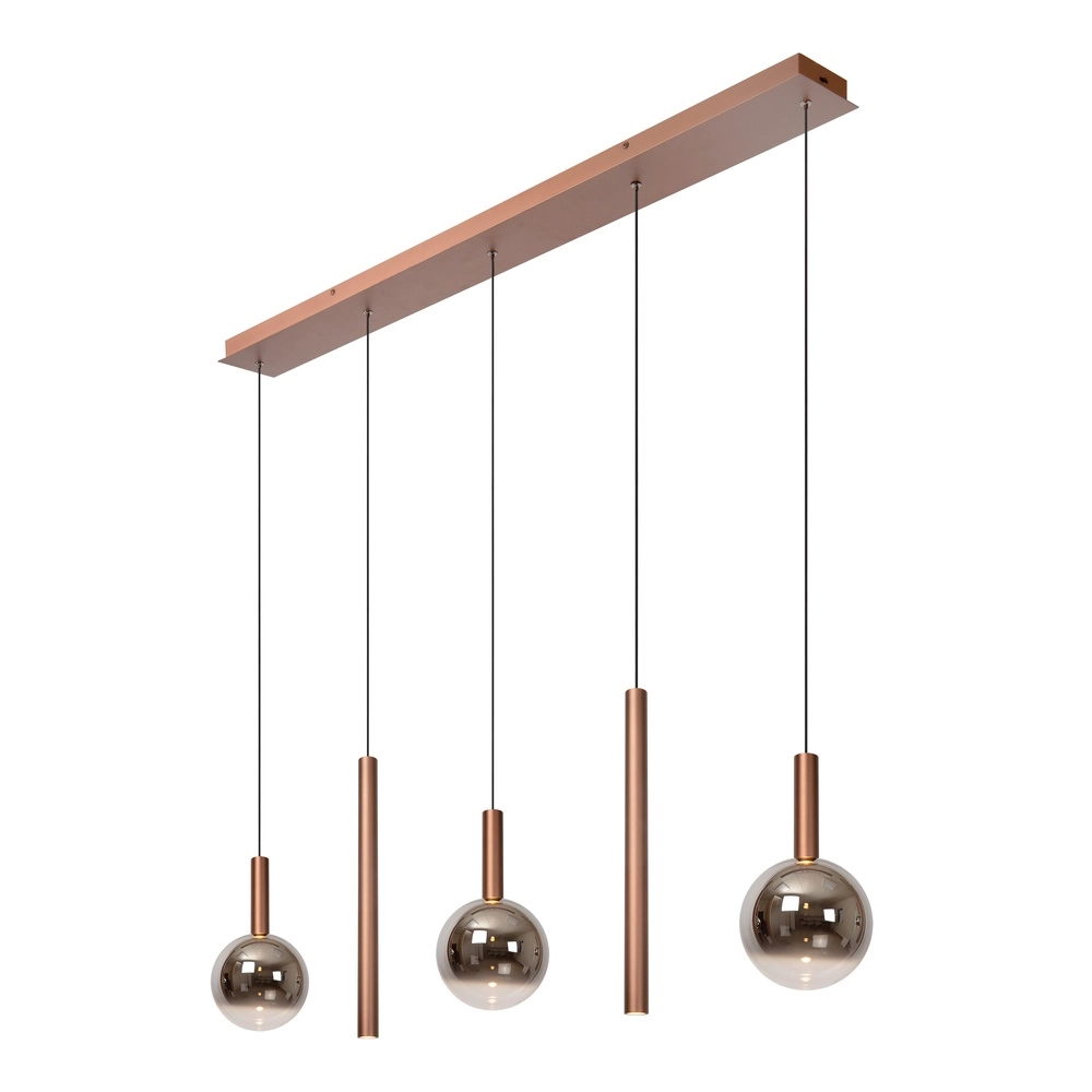 Design pendant lamp Jasmine copper 5-lights Premium by Lucide 5411212741301