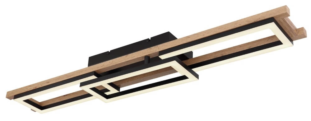 Ceiling light Illa 100 cm black with wood