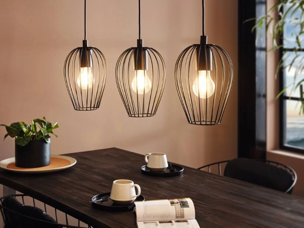 Pendant lamp Newtown Beam 3-light 70cm black Eglo 9002759494780