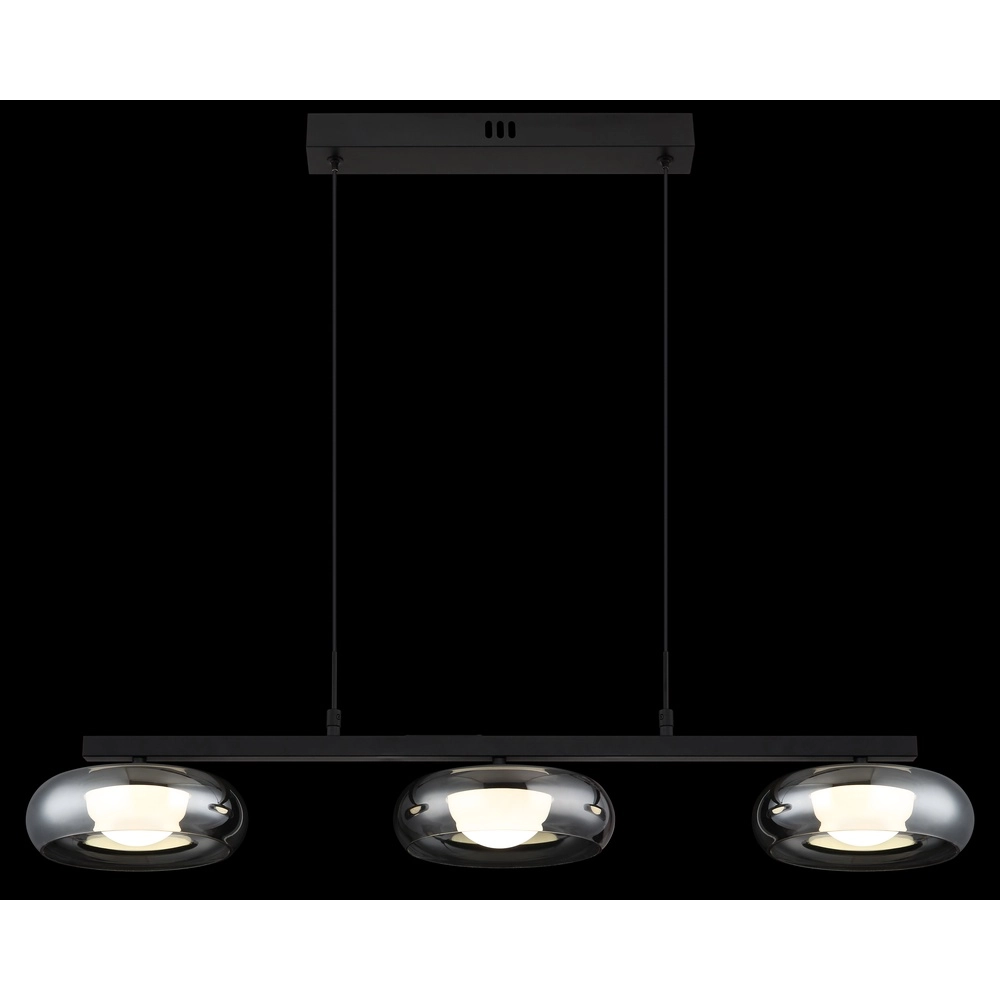 Design pendant lamp Carlene 3-light black Globo 9007371566181