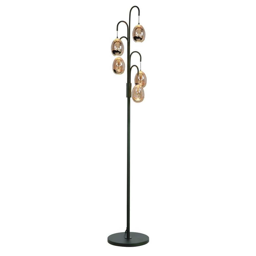 Floor lamp Golden Egg black 5-lights