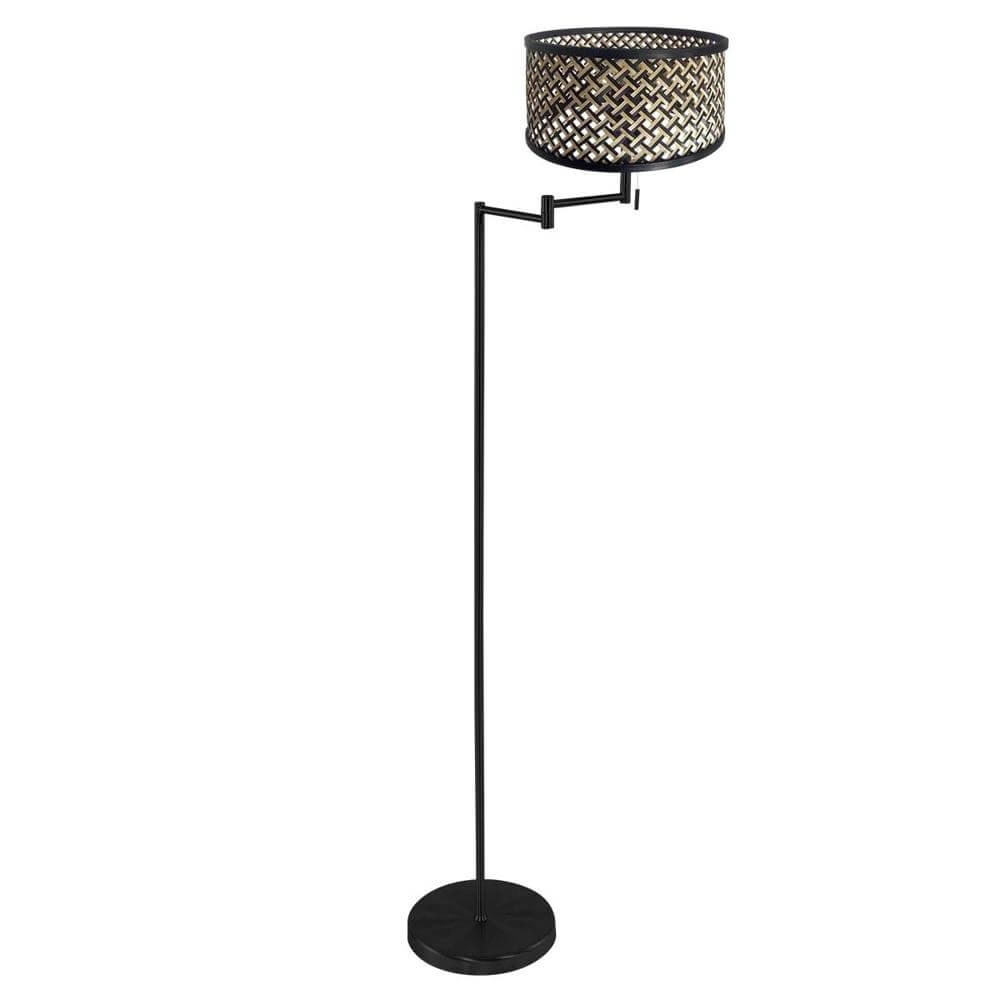 Floor lamp Bella black with bamboo shade
