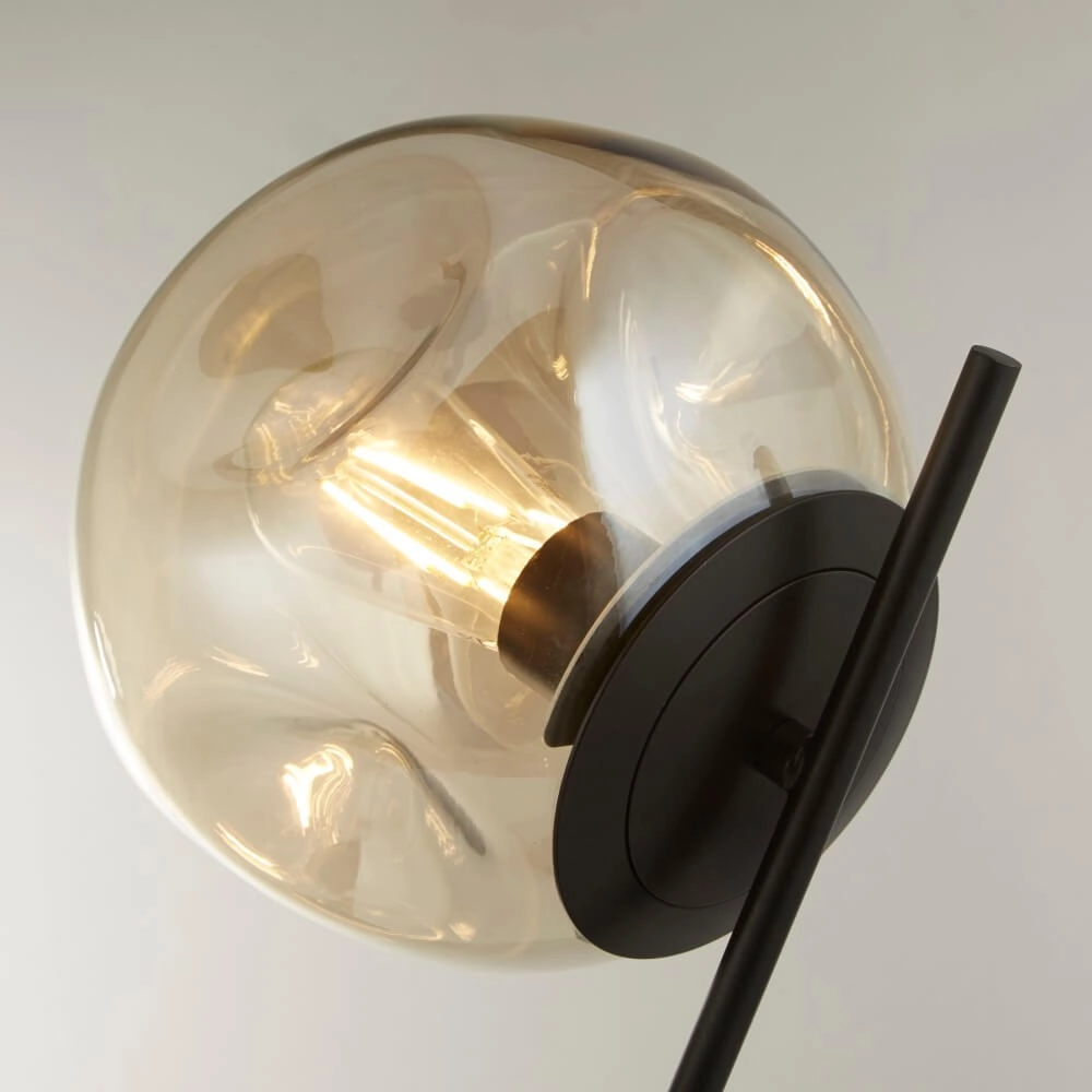 Black table lamp Punch design Searchlight 5053423251349
