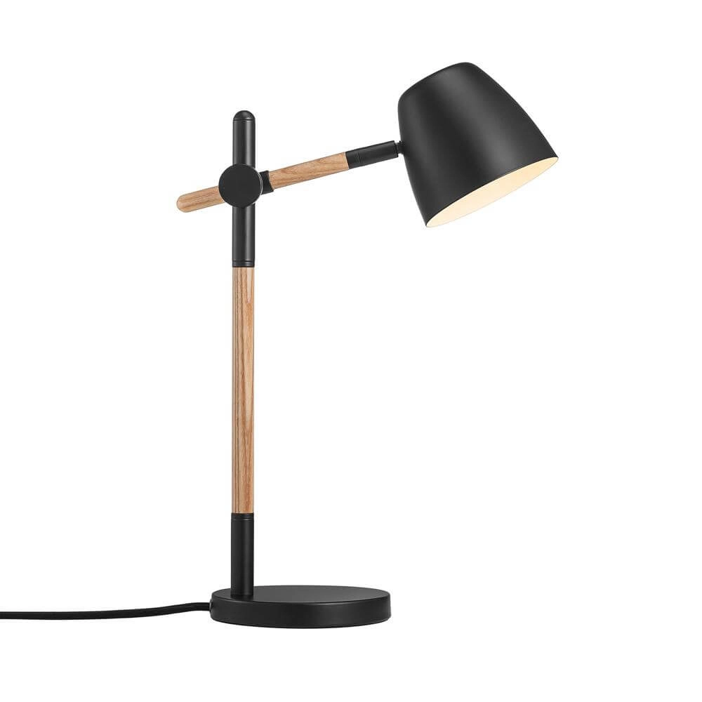 Table lamp Theo black with wood Nordlux 5704924005695