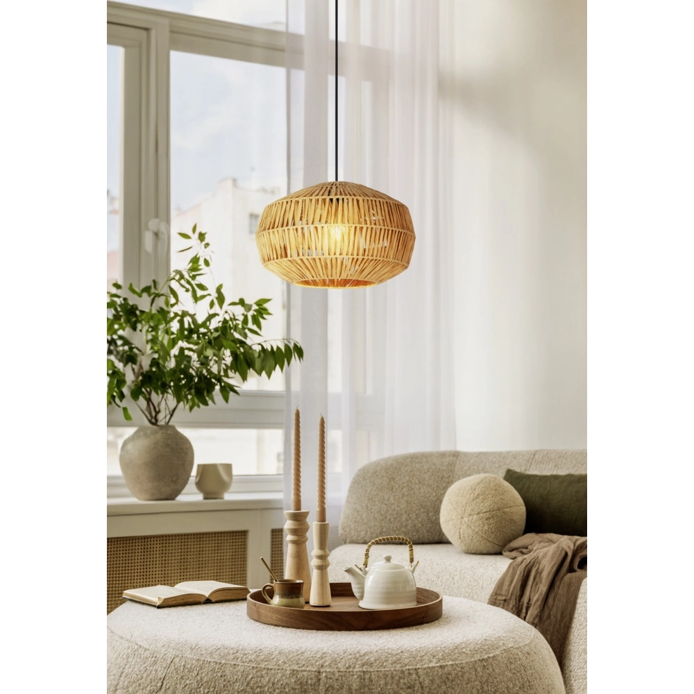 Rattan pendant lamp Sheldon Ø 38cm Eglo 9008606359783