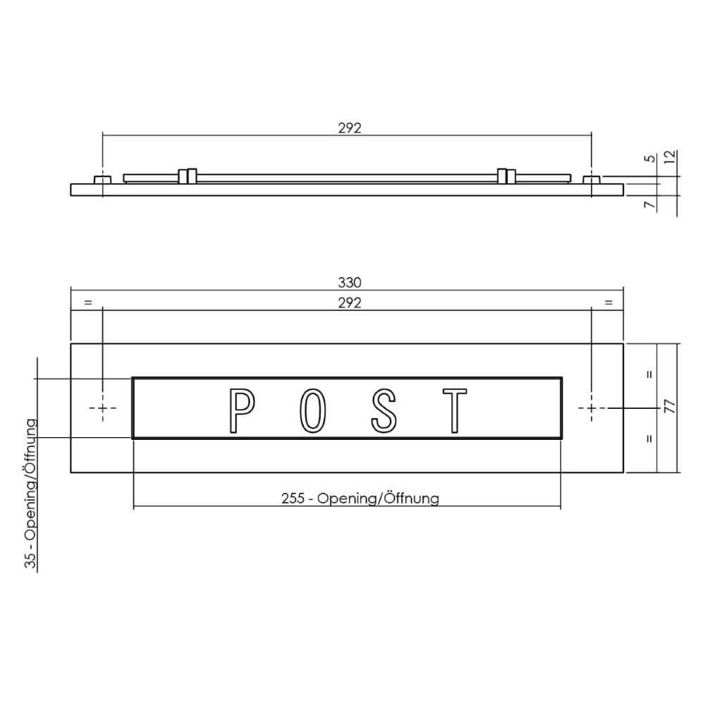 Mailbox Posta Straight suspension brass tumbled Intersteel 8714186562239