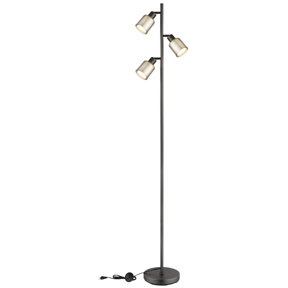 Design floor lamp Villegas 3-light gunmetal Globo 9007371569953