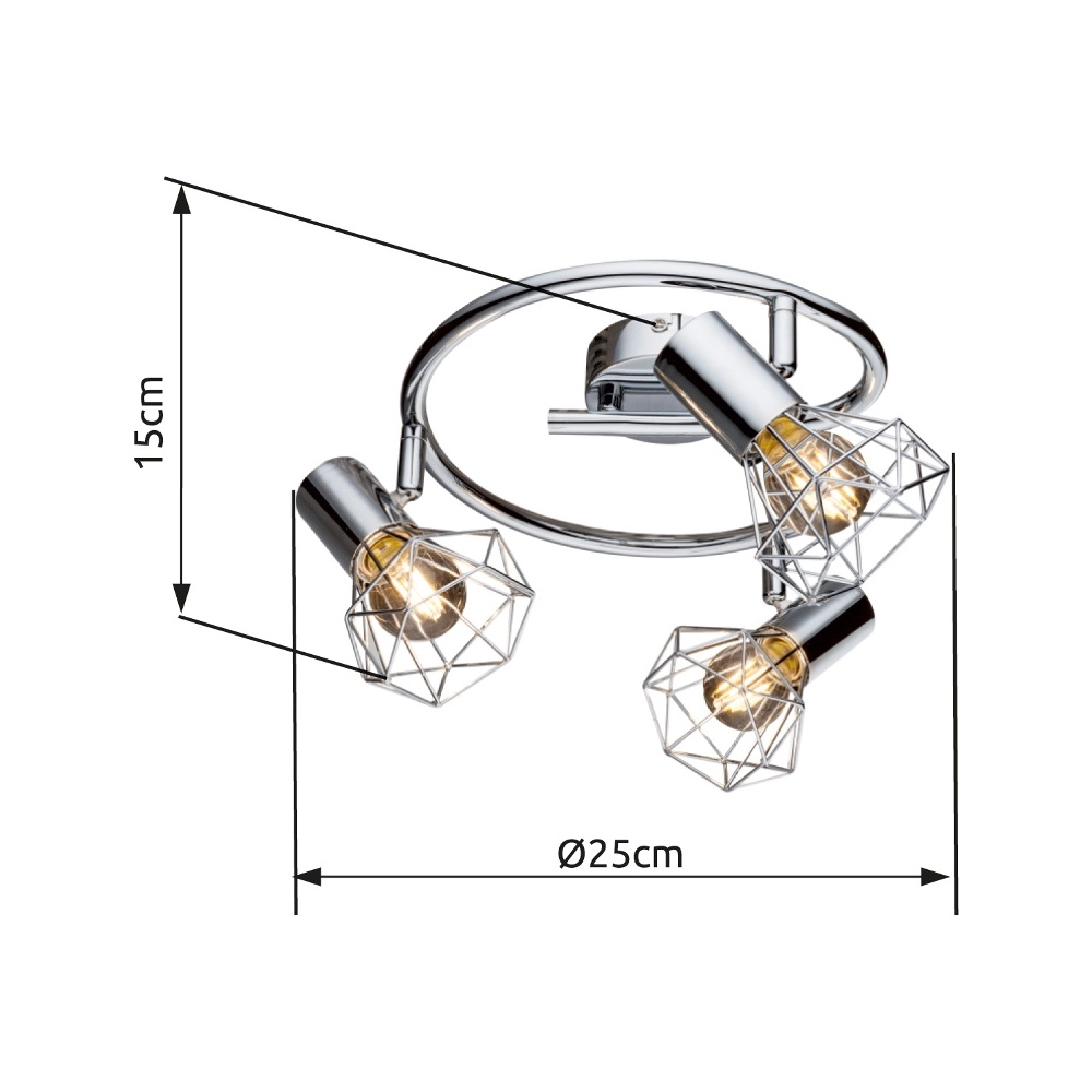 Ceiling lamp Xara I 4-light chrome Globo 9007371331291