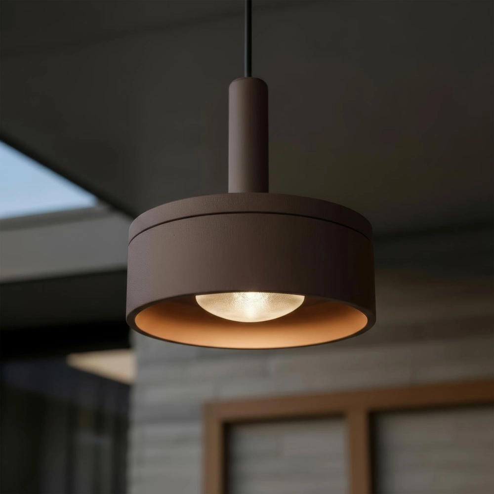 Design pendant lamp Lenz rust brown Ø 11cm IP54 Lucide 5411212334091