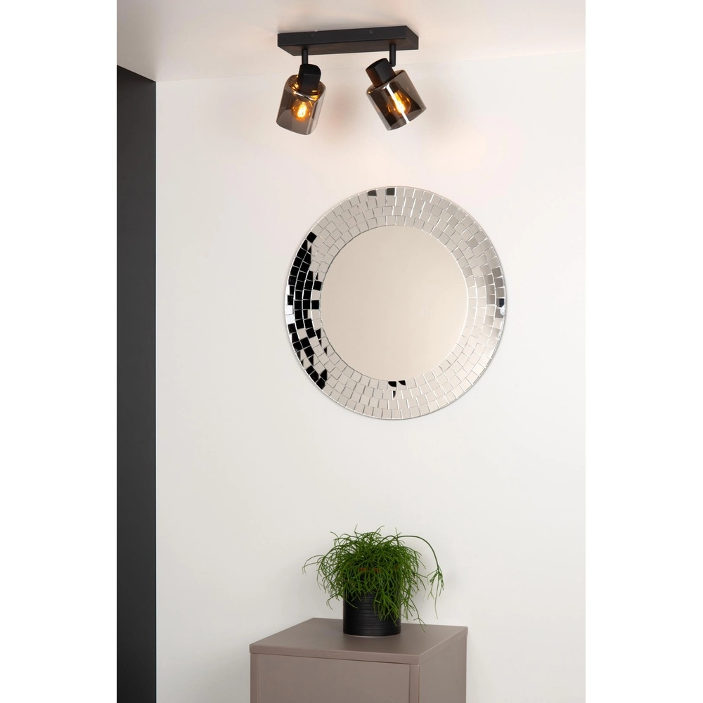 Ceiling lamp Alion 2-light black with smoke glass Lucide 5411212176998