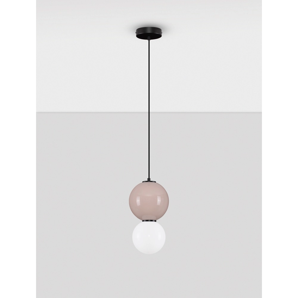Pendant lamp Noesis Ø 18cm mocha brown with white Lyora 5212017483676