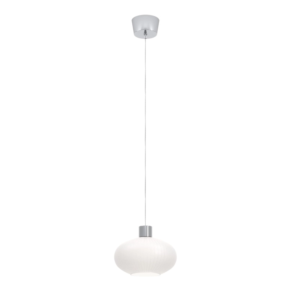 Design pendant lamp Dasmina chrome with white Ø 25cm