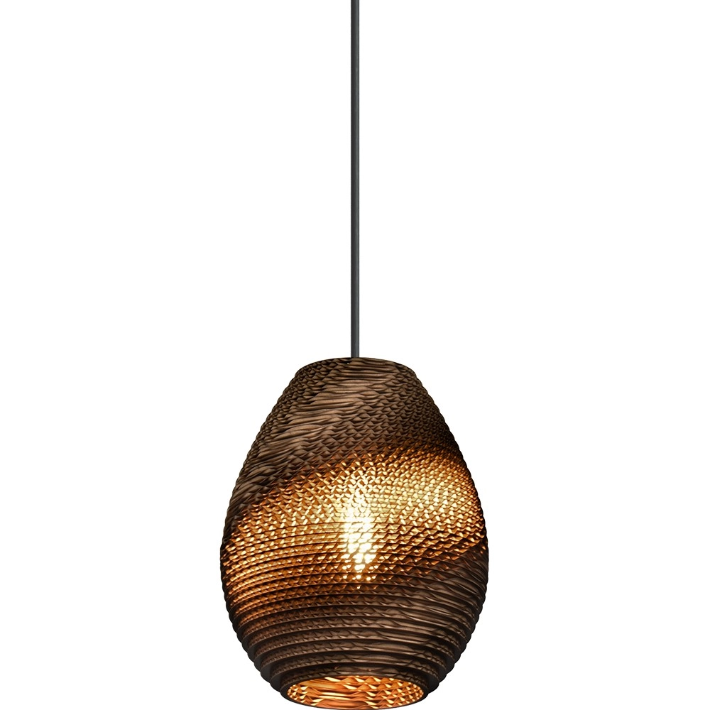 1-light pendant lamp Carta Pineapple Think-paper cocoa Ø 19cm Masterlight 8718121437538