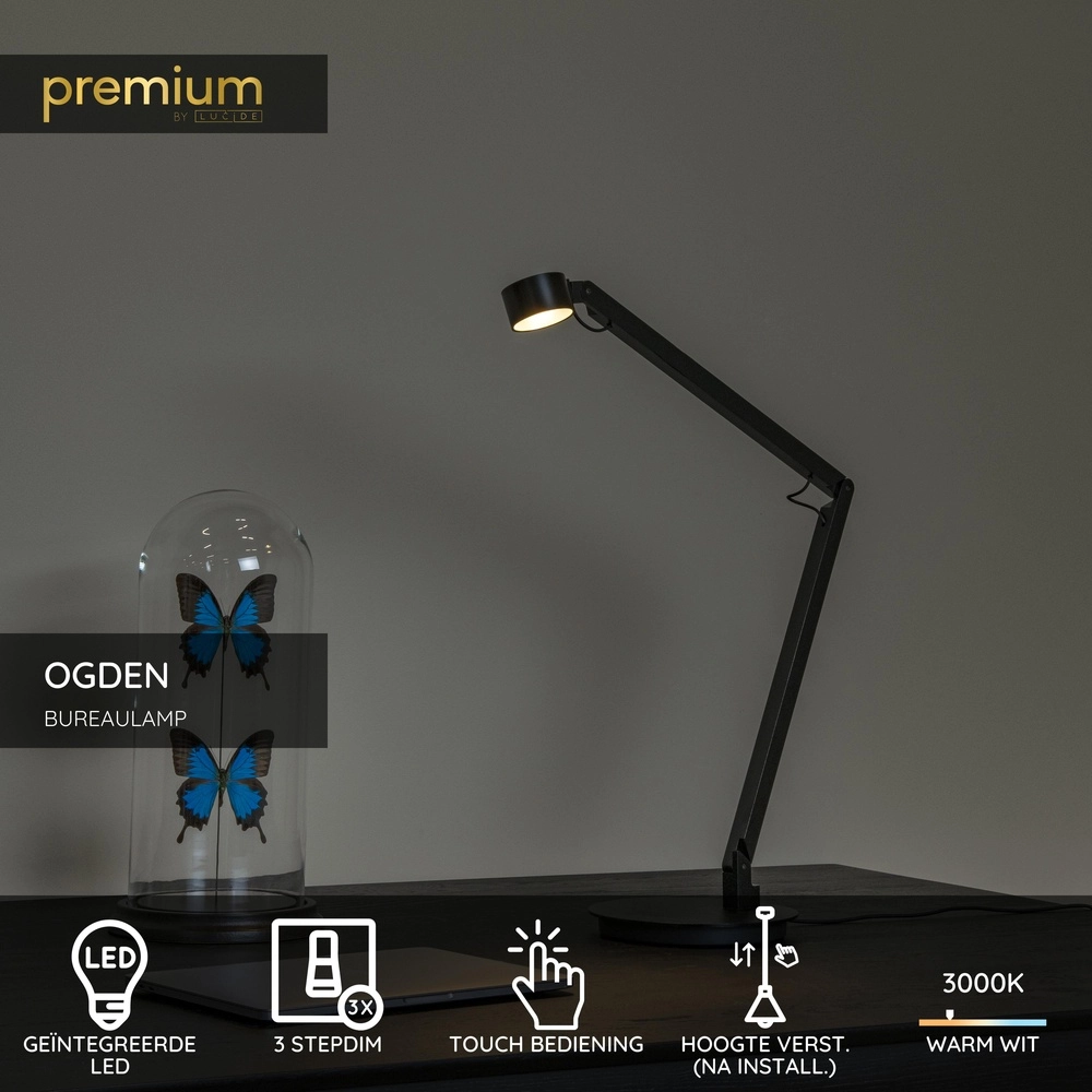 Desk lamp Ogden Black Premium by Lucide 5411212560292