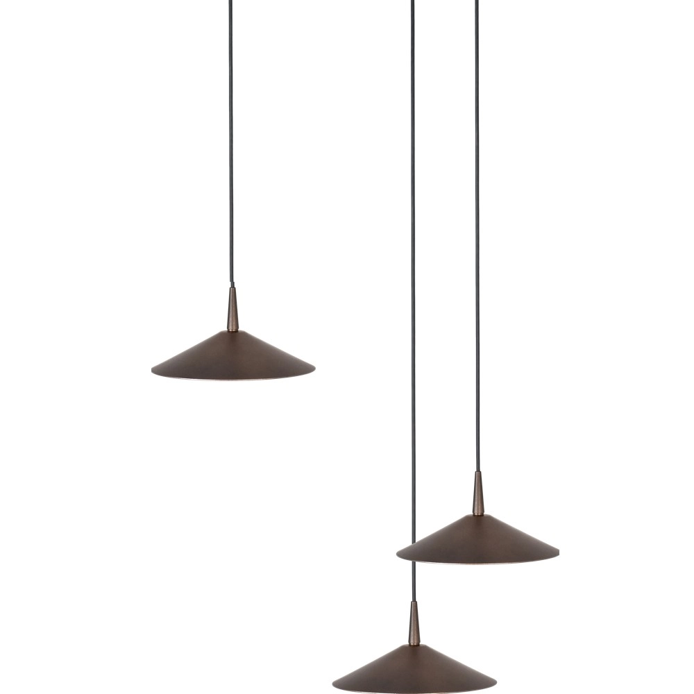 3-light pendant lamp Ceppo cocoa brown Ø 18cm round Masterlight 8718121358642